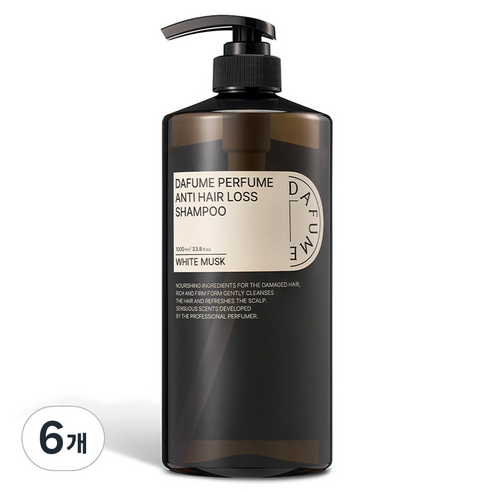 다퓸 바이 코코도르 프리미엄 샴푸 화이트머스크, 1000ml, 6개