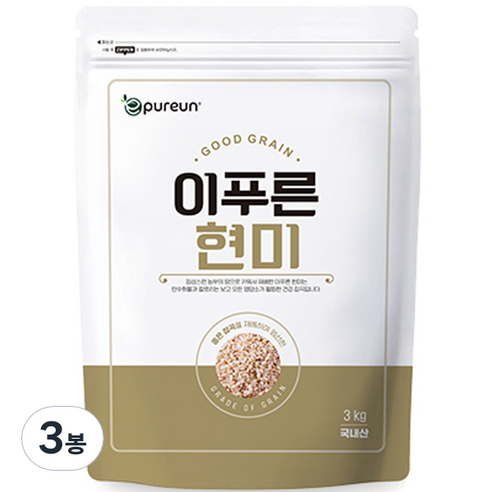 이푸른 현미, 3kg, 3봉
