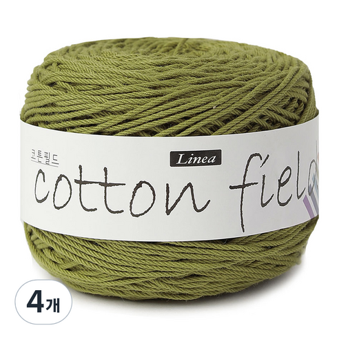 니뜨 코튼 필드 뜨개실 80g, 310 올리브, 4개