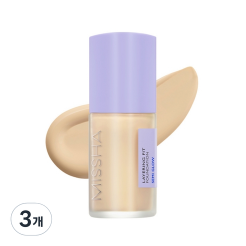 미샤 레이어링 핏 세미 글로우 파운데이션 35ml, 23호 샌드, 3개