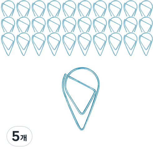 마켓감성 물방울형 문구 클립 블루, 150개입, 5개