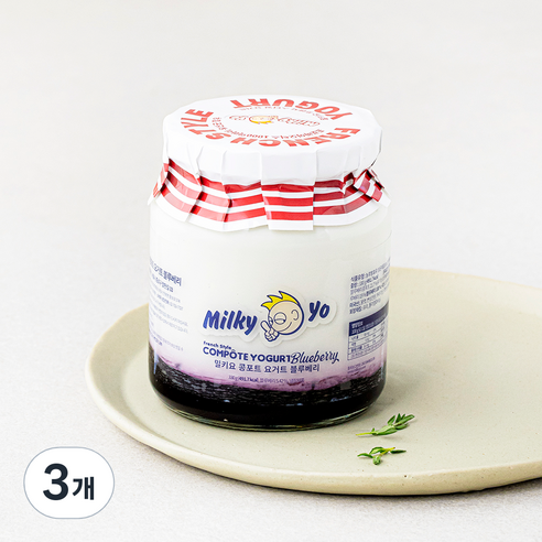 밀키요 프렌치스타일 콩포트 요거트 블루베리, 330g, 3개