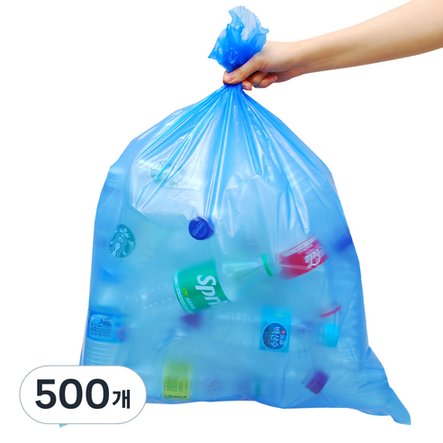 그린팩코리아 다용도 평판 비닐봉투 파랑, 30L, 500개