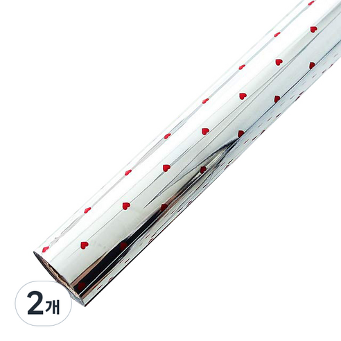 미니하트 비닐 증착 포장지 소 26.5cm x 17m, 레드, 2개