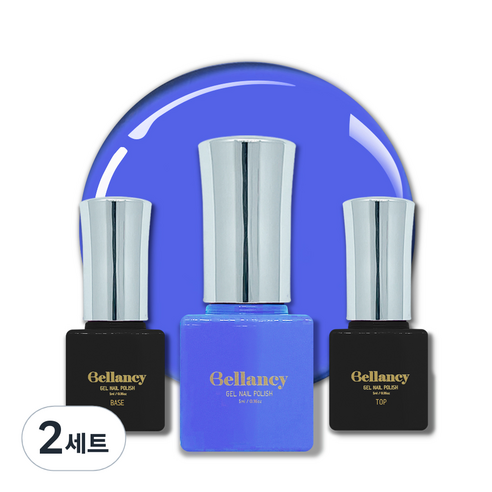 벨랑시 원스텝 젤네일 5ml + 젤네일 베이스 5ml + 젤네일 탑 5ml 세트, 2세트, 벨랑시 베이스 5ml+SN 22 스카이 블루 5ml+벨랑시 탑 5ml