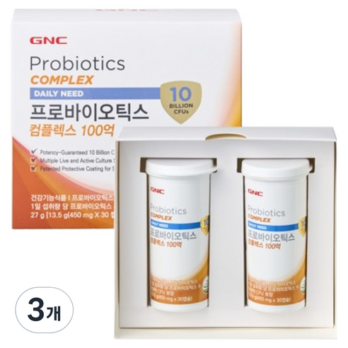 GNC 프로바이오틱스 컴플렉스 100억 60p, 3개, 27g