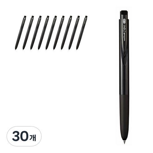 시그노 알티원 노크 젤잉크펜 UMN155 0.38mm, 블랙(24), 30개