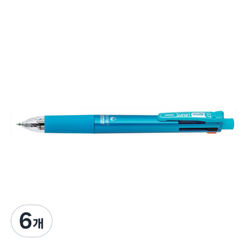 제브라 스라리 멀티펜 B4SA11 0.7mm, 라이트 블루, 6개