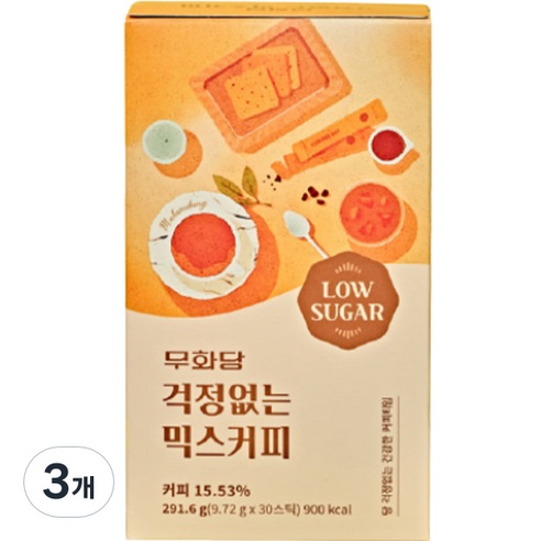 무화당 걱정없는 믹스커피, 9.72g, 30개입, 3개