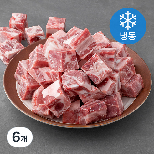 국제식품 수입 돈갈비 찜용 3 x 3 x 3 cm (냉동), 1kg, 6개