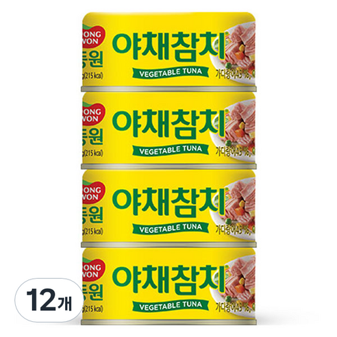 동원참치 야채참치 통조림, 135g, 12개