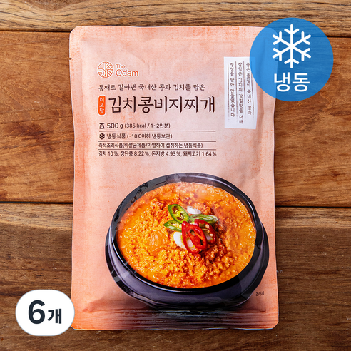 더오담 김치 콩비지 찌개 (냉동), 500g, 6개