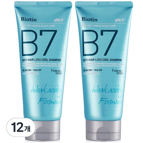포레스트스토리 B7 약산성 쿨 탈모 샴푸, 12개, 200ml