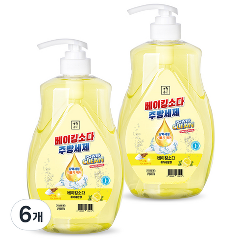 생활공식 기름기 싹 베이킹소다 주방세제, 6개, 780ml