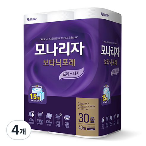 모나리자 보타닉포레 프레스티지 화장지 40m, 30롤, 4개