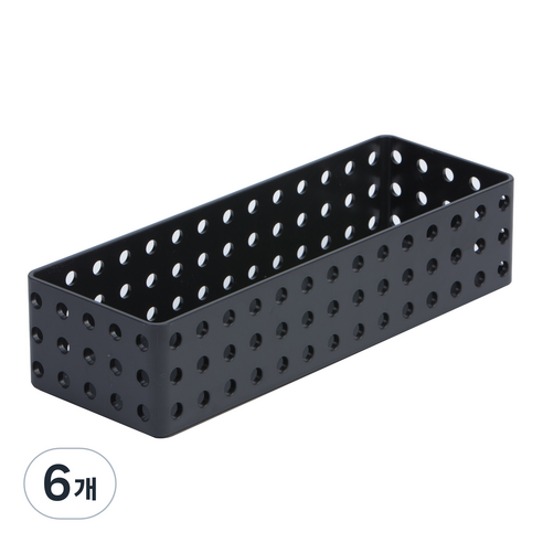 리템 S&S 수납 정리함 대 1/2, 블랙, 6개