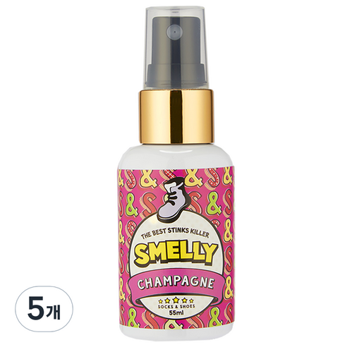 스멜리 삭스앤슈즈 탈취제 샴페인, 55ml, 5개