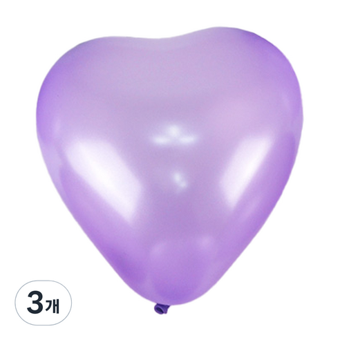 파티쇼 하트모양 풍선 펄 15cm 100p, 라이트라벤다, 3개