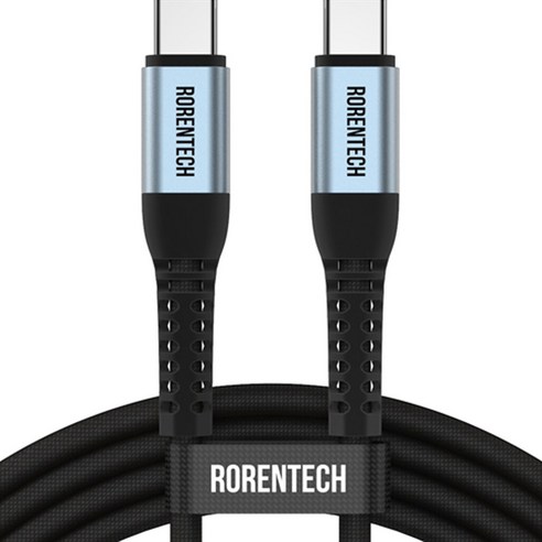   로랜텍 초고속 충전케이블 C to C PD 60W, 2m, 실버블랙