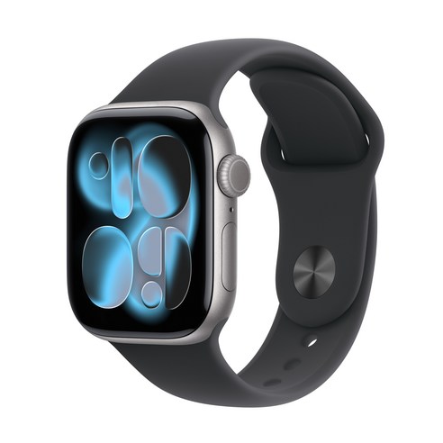 Apple 2025 애플워치 11, 스페이스 그레이, 42mm, GPS+Cellular, 알루미늄,스페이스 그레이/블랙 스포츠 밴드, S/M