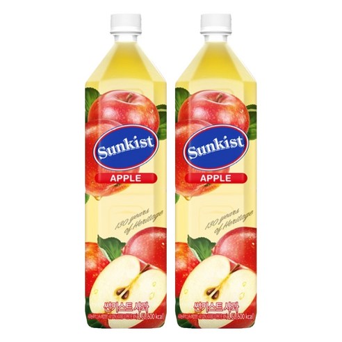 썬키스트 사과주스, 1.5L, 2개