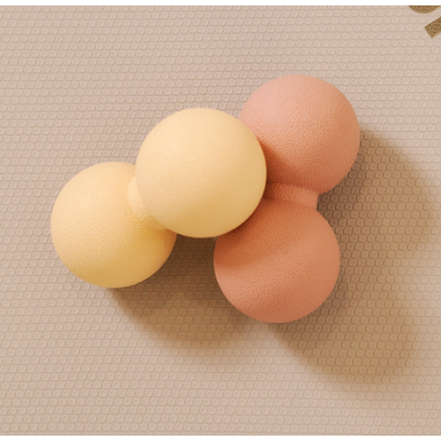 뭉친 근육에 활력을 불어넣는 오짐 TPE 마사지 땅콩 듀얼 지압 요가볼 핑크 에디션