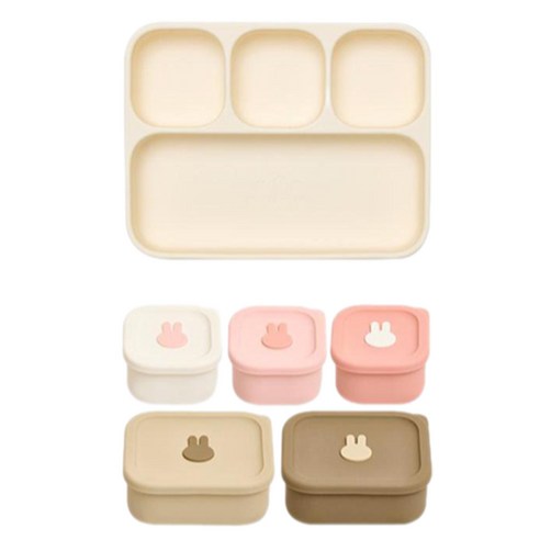 엄마의 마음을 담은 스마트한 식사 솔루션, 아띠래빗 유아용 쏙쏙 모듈형 실리콘 흡착 식판 세트