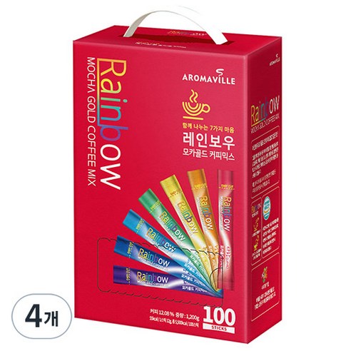 레인보우 모카골드 커피믹스, 12g, 100개입, 4개