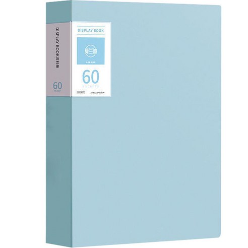 서류정리 A4 클리어파일 60p, 블루, 1개