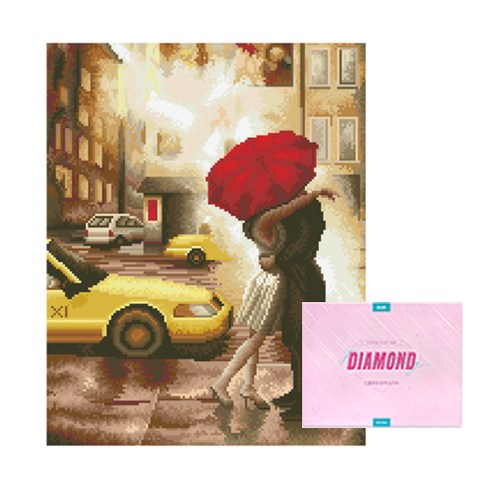 디클레어 액자 캔버스형 보석십자수 DIY 키트 40 x 50 cm, 1세트, 맨해튼의 여인