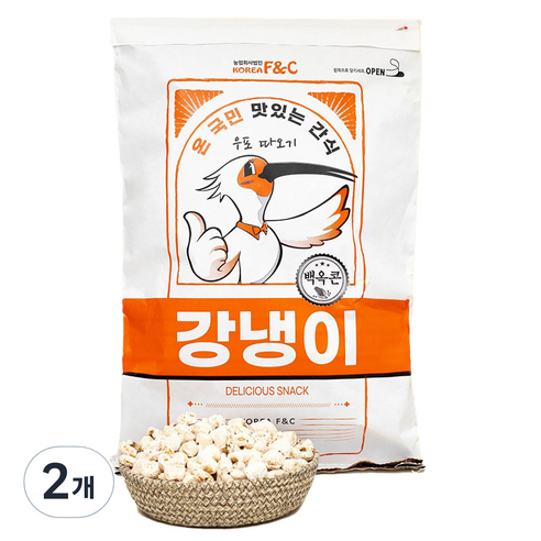 우포 따오기 포대 강냉이, 1kg, 2개