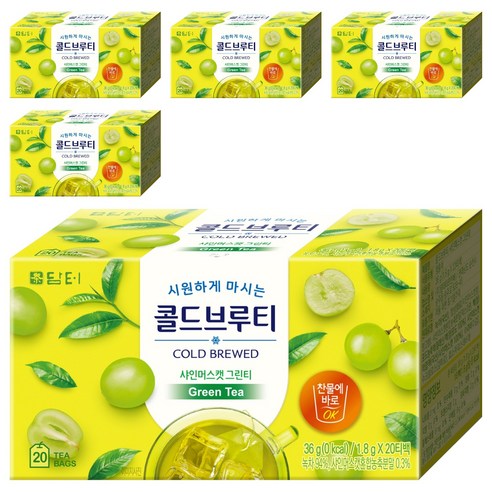 담터 콜드브루티 샤인머스캣 그린티, 1.8g, 20개입, 5개
