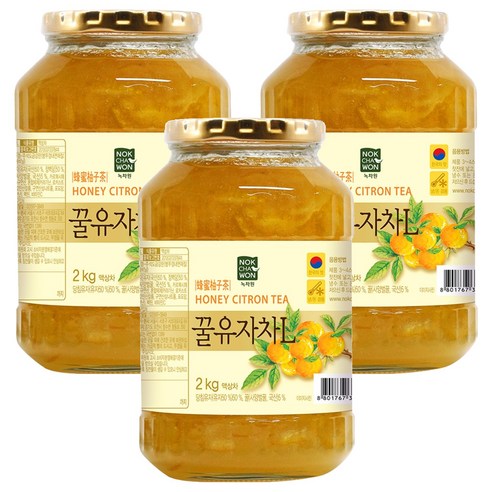 녹차원 차다움 꿀유자차, 2kg, 3개