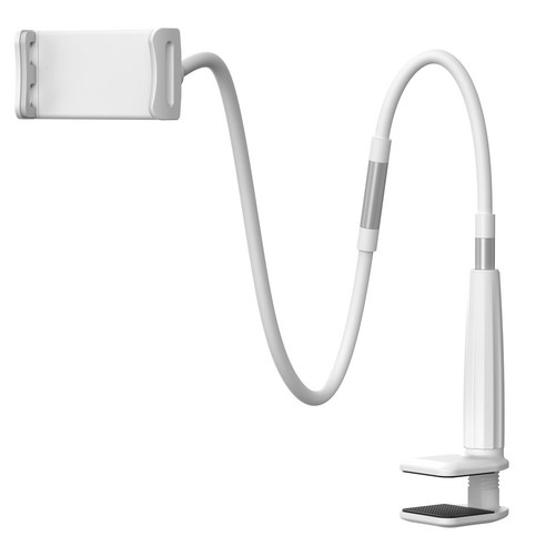 누아트 태블릿 / 스마트폰 침대 자바라 거치대 85/120cm 120cm, 실버, 1개