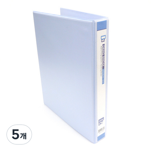 알파 투명 D링 바인더 A4 3공 3cm, 혼합 색상, 5개