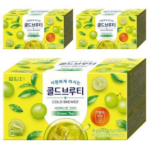담터 콜드브루티 샤인머스캣 그린티, 1.8g, 20개입, 3개