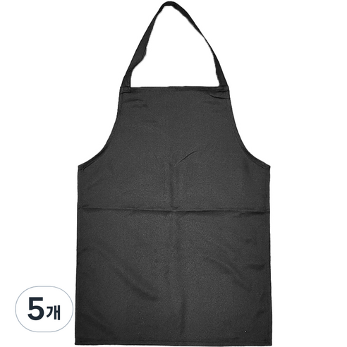 손님용 식당용 업소용 미니 목걸이형 앞치마, 블랙, 5개