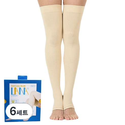 라나핏 의료기기 압박밴드 허벅지형 베이지 2p, 6세트