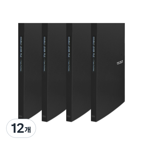 노블 PP 더블레버화일 A4, 검정, 12개