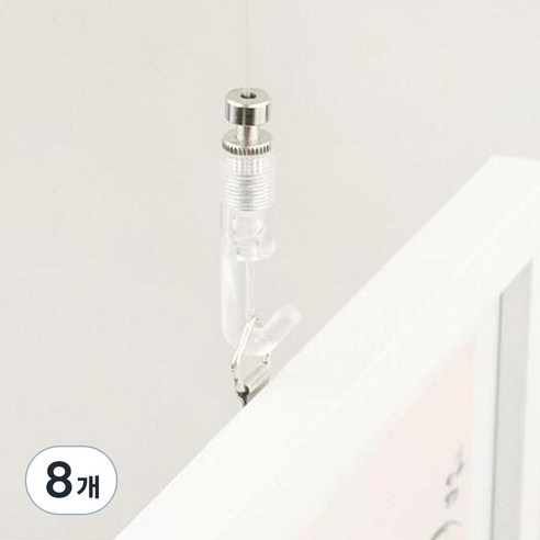 철물백화점 원터치 스타 기본형 액자걸이, 투명, 8개