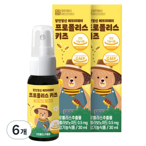 장인정신 에브리데이 프로폴리스 키즈, 30ml, 6개