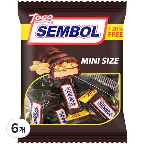 토고 셈볼 미니 누가 초코바, 500g, 6개