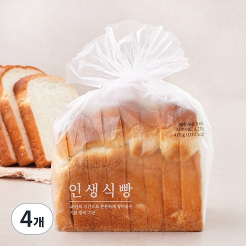 신라명과 인생식빵, 420g, 4개