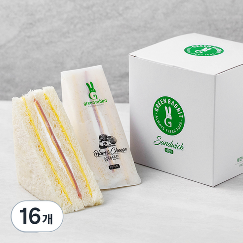 그린래빗 삼색샌드위치, 80g, 16개