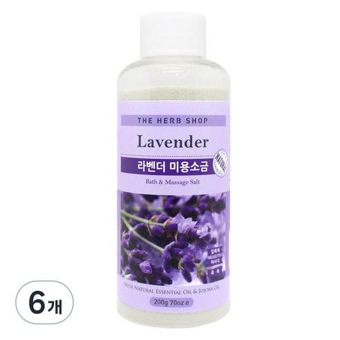 더허브샵 라벤더 미용 소금, 200g, 6개
