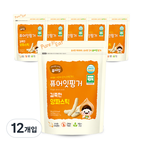 퓨어잇 핑거 길쭉한 야채스틱 30g, 양파, 12개