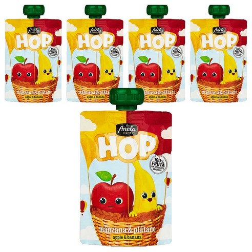 아넬라 HOP 과일 퓨레, 100g, 5개, 혼합맛(사과/바나나)