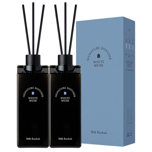 밀크바오밥 시그니처 대용량 디퓨저, 화이트머스크, 500ml, 2개