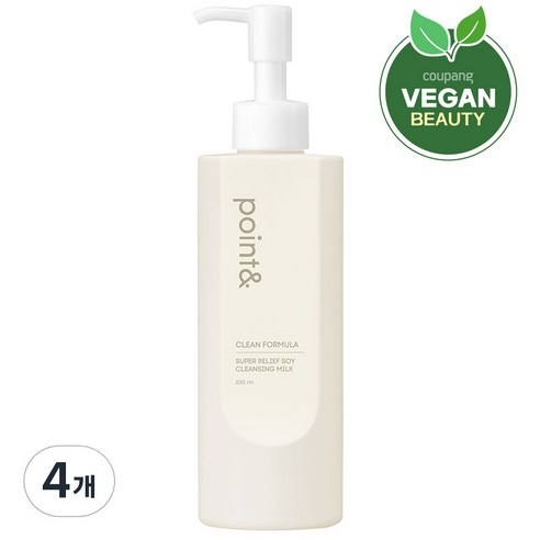 포인트앤 저자극 소이 클렌징 밀크, 230ml, 4개