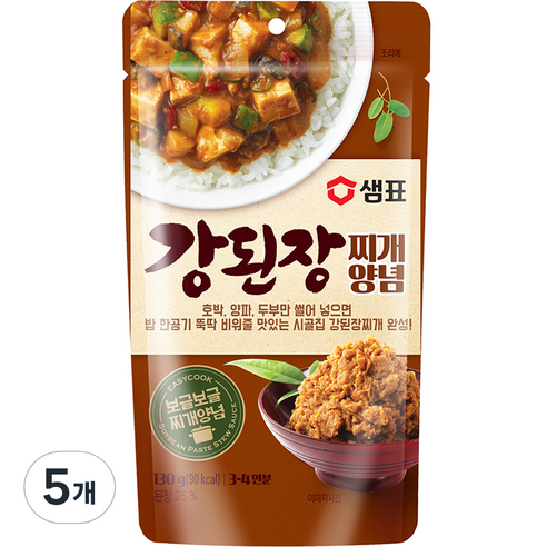 샘표 강된장찌개 양념, 130g, 5개